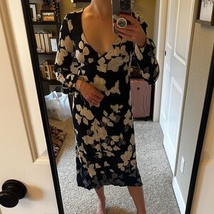 FORMAL floral wrap dress